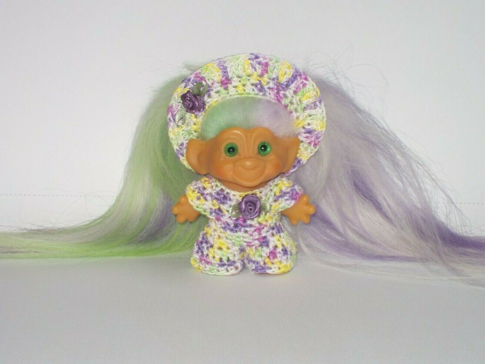 Troll Doll Clothes 2.5"-2.75" Fits Dam Scandia Crochet Outfit  Jp011