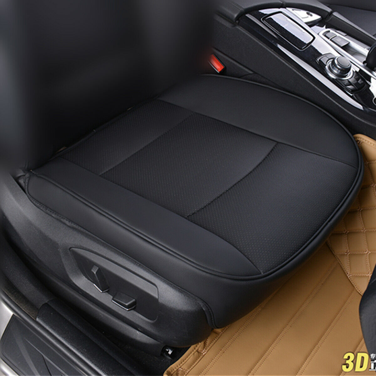 Pu Leather Deluxe Car Cover Seat Protector Cushion Black Front Cover Universal