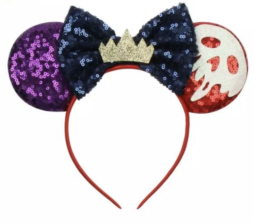 Disney Villains Inspired Evil Queen Witches Halloween Mickey Minnie Ears Handmad